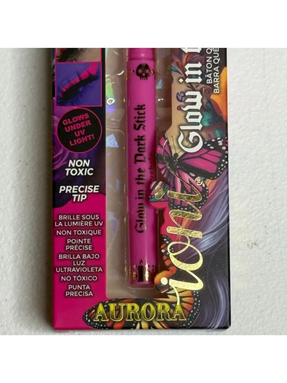 Ioni Dia de los Muertos Glow in Fuchsia Pink Eyeliner New Halloween Makeup